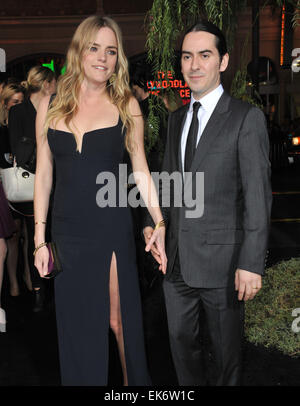 LOS ANGELES, CA - FEBRUARY 6, 2013: Musician Dhani Harrison, son of George Harrison, & wife Sola Harrison at the world premiere of 'Beautiful Creatures' at the Chinese Theatre, Hollywood. Stock Photo