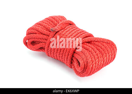 The red rope isolated on white background Stock Photo - Alamy