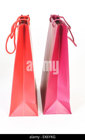 Two shopping bags isolated on white background Stock Photo