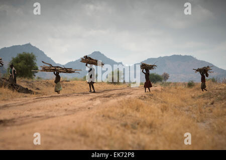 Landscape near Kapedo Village, Kaabong District - Karamoja, Uganda, East Africa Stock Photo