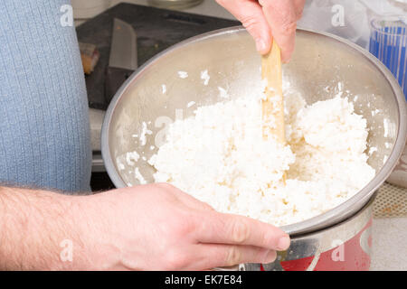 Fresh black caviar in a bowl to make sushi and fish dishes Stock Photo