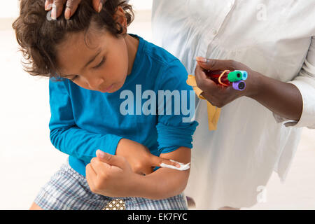 Blood specimen child Stock Photo