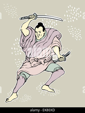 Samurai warrior with katana sword fighting stance Stock Photo - Alamy