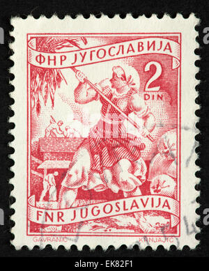 Yugoslavian postage stamp Stock Photo