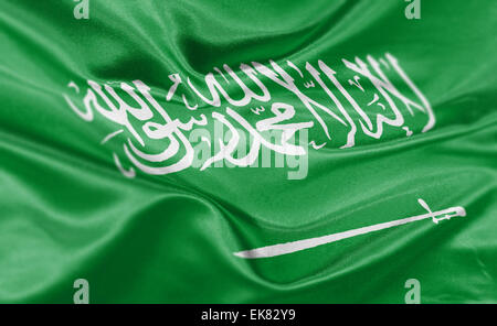 High resolution render of Saudi Arabia's national flag. Stock Photo