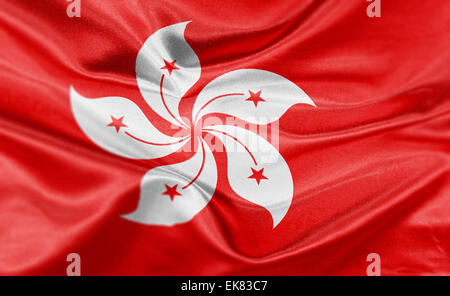 High resolution render of Hong Kong's national flag. Stock Photo
