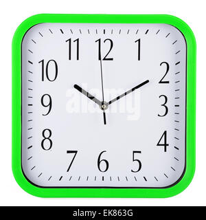 Wall clock isolated on white background. Ten past ten Stock Photo