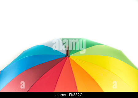 colorful rainbow umbrella isolated on white background Stock Photo