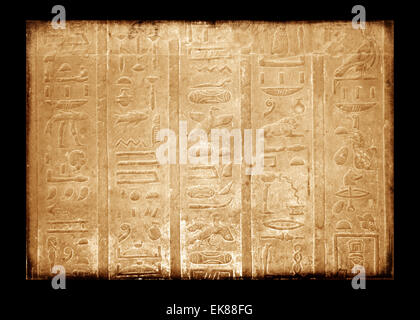 Egyptian sings on the wall, grunge background Stock Photo