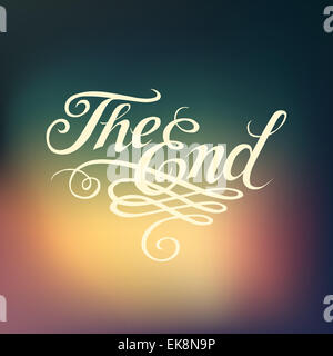 Beautiful movie ending typography 'The End' Stock Photo