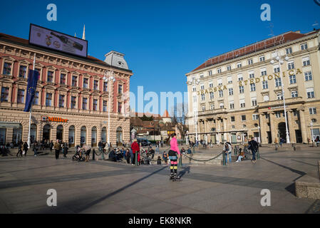 Ban Jelacic Square, Zagreb, Croatia Stock Photo