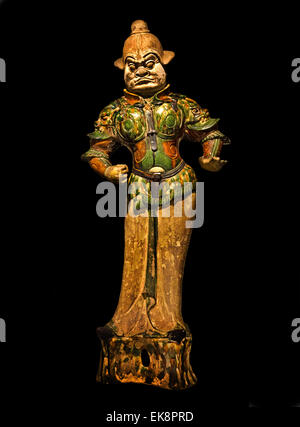 Guardian Figure ( burial chamber of a Chinese tomb )  Tang Dynasty 700 - 750 China  Museum Stock Photo