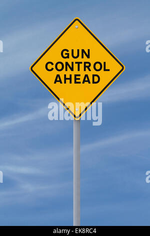 Gun Control Ahead Stock Photo