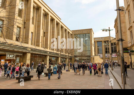 Entrance to Buchanan Galleries shopping centre on the corner of Sauchiehall Street and Buchanan Street, Glasgow, Scotland, UK Stock Photo