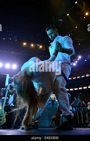 Marc Anthony performs at the American Airlines Arena on his 'Cambio de Piel' tour Featuring: Atmosphere Where: Miami, Florida, United States When: 03 Oct 2014 Stock Photo