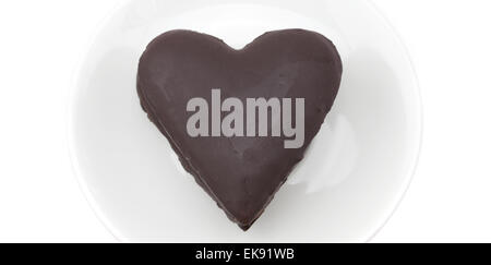 cake in a heart isolated on white Stock Photo