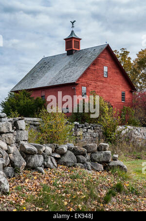 Rustic red barn, New Hampshire, USA Stock Photo