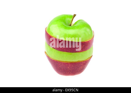 slit sliced apple isolated on white Stock Photo