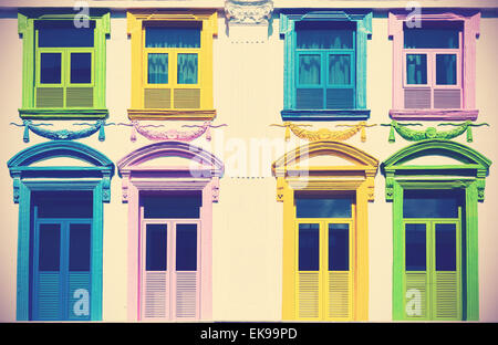 yellow and green color colorful building facade with windows. modern german  european architecture style Stock Photo - Alamy