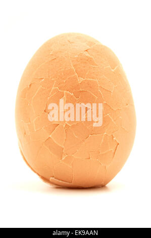 Cracked egg on a white background Stock Photo