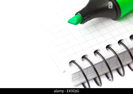 marker and notepad isolated on white Stock Photo