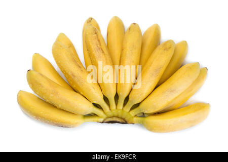 Bunch of baby banana isolated on white background Stock Photo