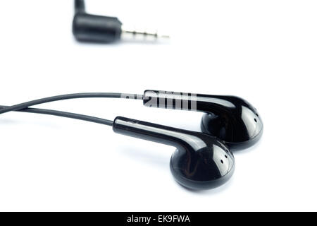 black headphones isolated on white Stock Photo