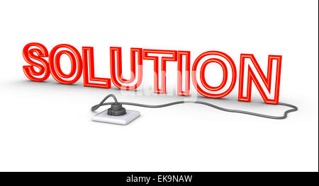 Solution word is plugged in Stock Photo