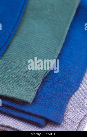 background of multi colored socks made of cotton Stock Photo