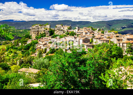 View of Saignon pictorial village in provence,France. Stock Photo