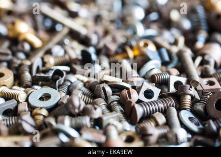 Nuts, Bolts, Washers, Etc, In Close Up Stock Photo