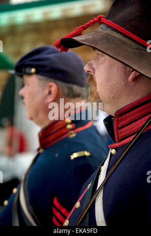 Costumed soldier interpreters at the annual Fort Stanton Live! celebration, NM, USA Stock Photo