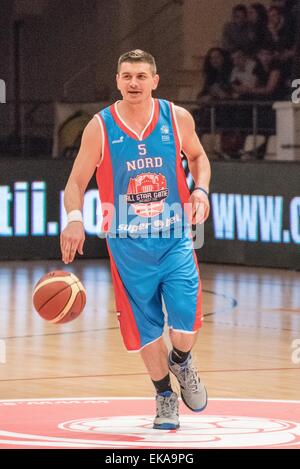 April 5, 2015: Adrian Tudor in action during the All Star Game 2015 between North Team ROU and South Team ROU at Sala Polivalenta Dinamo, Romania ROU. Catalin Soare/www.sportaction.ro Stock Photo