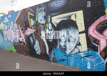 Graffiti - Hoddle Street, Collingwood, Victoria, Australia on April 5 2015 Stock Photo