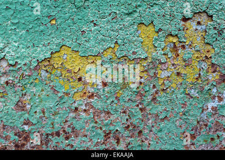 abstract corroded colorful wallpaper grunge background iron rusty artistic wall peeling paint. Oxidized metal surface. Abstract Stock Photo