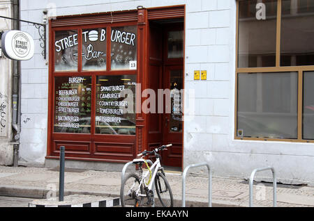 Street Burger Bar in the Polish city of Wroclaw Stock Photo