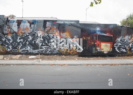 Graffiti - Hoddle Street, Collingwood, Victoria, Australia on April 5 2015 Stock Photo