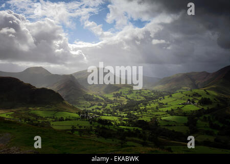 Stormy Derwent Fells, Newlands valley, Lake District National Park, Cumbria county, England, UK Stock Photo