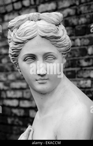 Head and shoulders of statue of Roman goddess, Diana Stock Photo