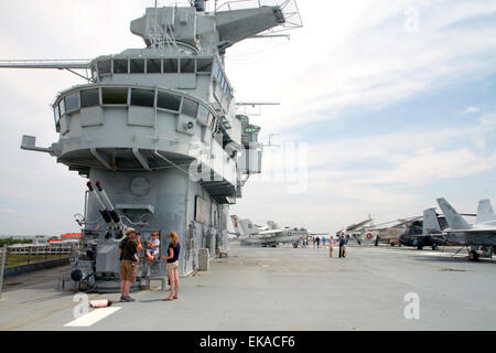 The USS Yorktown aircraft carrier at Patriots Point Naval and Maritime Museum located in Mount Pleasant, South Carolina, USA. Stock Photo