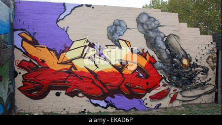 Graffiti - Hoddle Street, Collingwood, Victoria, Australia on April 5 2015 Stock Photo