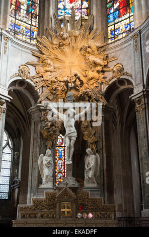 PariInside the Église Saint-Merri on Rue Saint Martin in Paris, France Europe EU Stock Photo