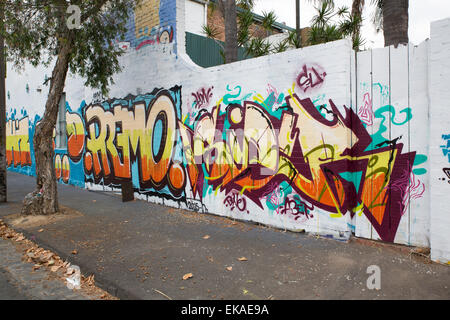 Graffiti - Hoddle Street, Collingwood, Victoria, Australia on April 5 2015 Stock Photo