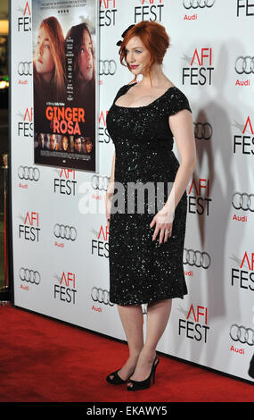 LOS ANGELES, CA - NOVEMBER 7, 2012: Christina Hendricks at the AFI Fest 2012 premiere of her movie 'Ginger and Rosa' at Grauman's Chinese Theatre, Hollywood. Stock Photo