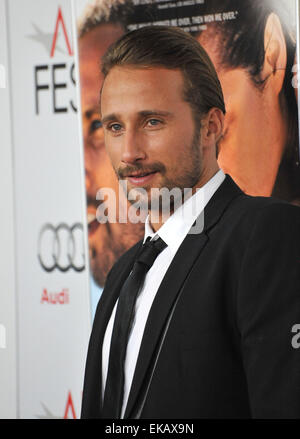 LOS ANGELES, CA - NOVEMBER 5, 2012: Matthias Schoenaerts at the AFI Fest 2012 premiere of his movie 'Rust and Bone' at Grauman's Chinese Theatre, Hollywood. Stock Photo