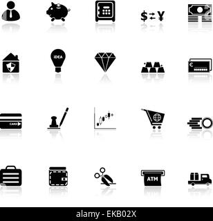 Loan icons with reflect on white background, stock vector Stock Vector ...
