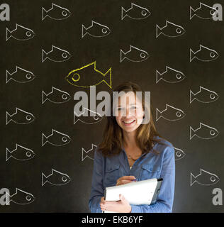 Independent thinking business woman, student or teacher Stock Photo