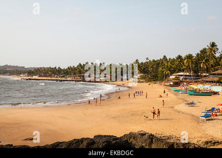 View over South Anjuna Beach, Goa, India, Asia Stock Photo