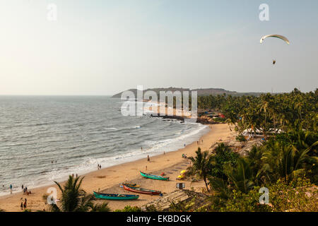 View over South Anjuna Beach, Goa, India, Asia Stock Photo