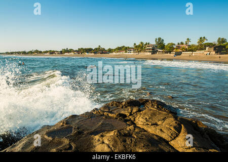 Poneloya Beach, a popular little Pacific Coast surf resort, west of the northern city of Leon, Leon, Nicaragua, Central America Stock Photo